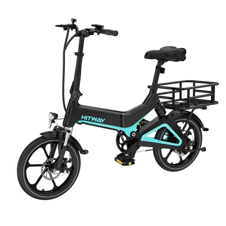 Vélo à assistance électrique pliant Hitway BK2 16" avec panier – Image 2