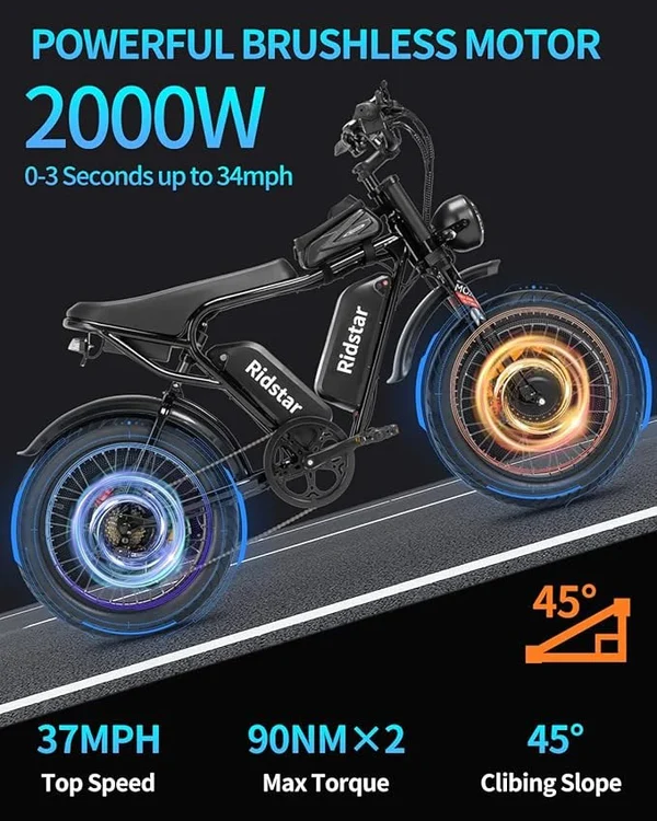 Vélo électrique Ridstar Q20 Pro 2000W gros pneu – Image 8