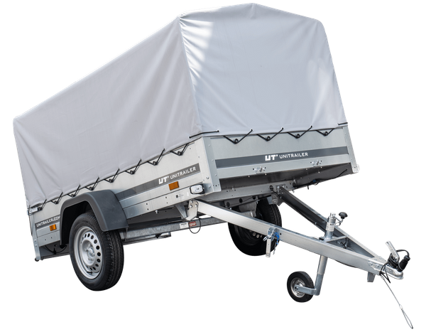 Remorque routière Garden Trailer 230 KIPP avec bâche haute, arceau et roue jockey 230x125