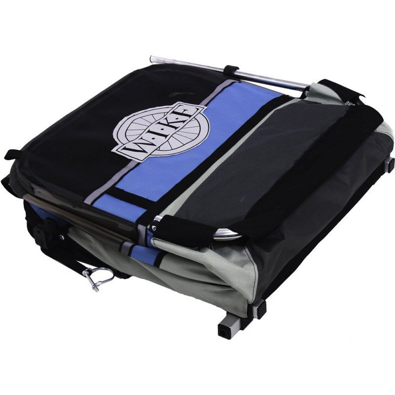 Remorque velo pas cher Wike pour 2 Enfants - Premium Double - Poussette et Kit de Jogging inclus - marine/marron – Image 3